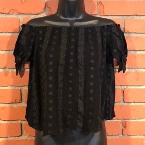 Black BOHO top